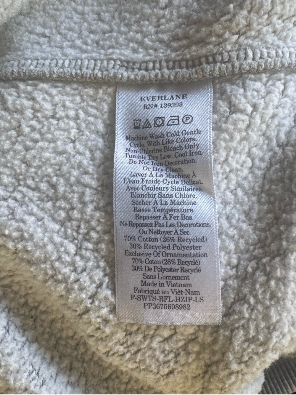 Everlane Light Grey Half-Zip Pullover Sweatshirt - Picture 8 of 9